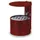 Asbak 4 liter HxØ 290x200mm Wandmontage Rond Rood Met Overkapping