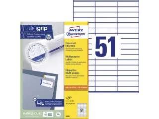 etiket Avery ILK 70x16,9mm 100 vel 51 etiketten per vel wit - 1