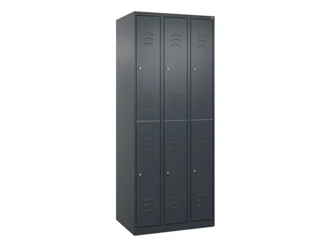 dubbeldekse locker,HxBxD 1850x750x500mm,3x2vak.,vak B 250mm,cil.-slot