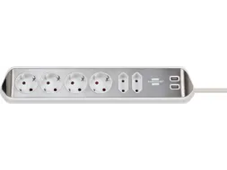 Stekkerdoos Brennenstuhl bureau Estilo 6 voudig inclusief 2 USB 2m