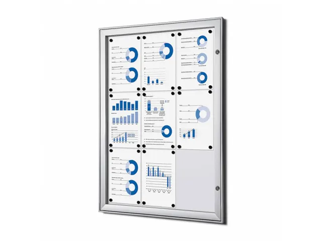 Vergrendelbaar vitrine mededelingenbord Indoor/Outdoor 9xA4 Zilver