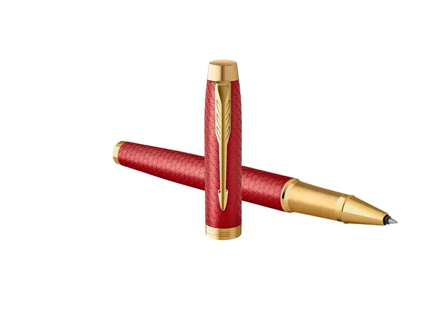 Rollerpen Parker IM Premium Red Lacquer GT Fijn Zwarte inkt
