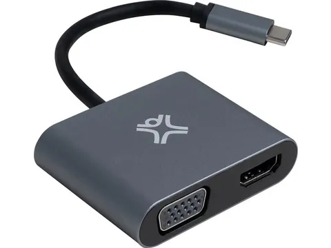 XWH-ACVH-13 XTREMEMAC TYPE-C naar HDMI+VGA adapter grijs