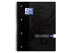 Collegeblok Oxford A4+ 4-gaats ruit 5mm 90vel zwart