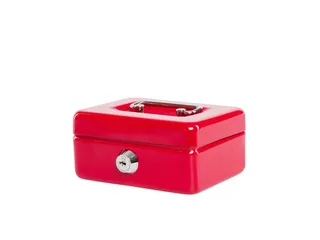 Geldkist MAUL met muntgleuf en slot 125x95x60mm rood - 1