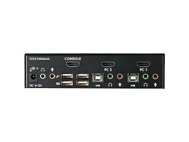 Commutateur KVM HDMI USB 2 ports avec audio et concentrateur USB 2.0
