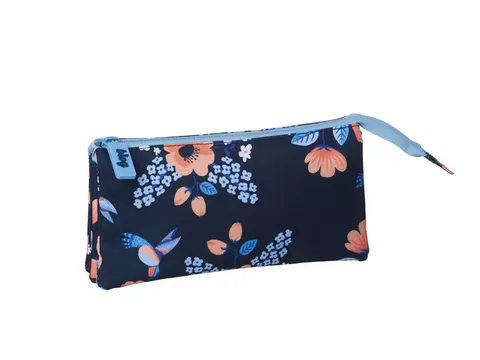 Pennen etui Flowers, met rits