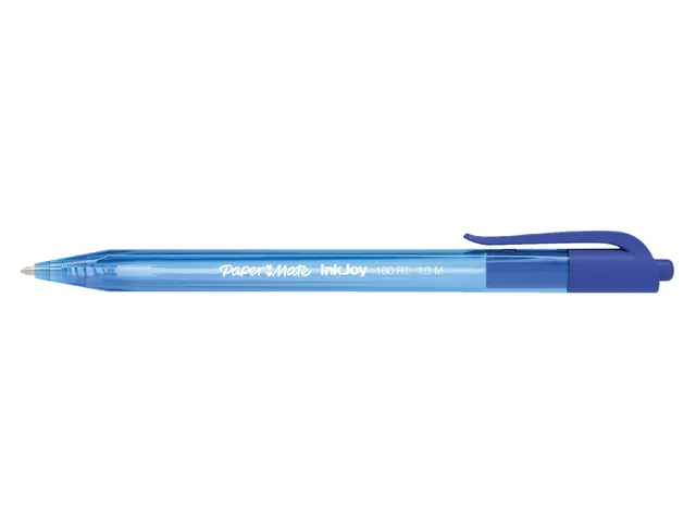 Balpen Paper Mate Inkjoy 100RT medium blauw valuepack 80+20 gratis