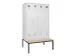 locker met bank,voor scheiding van kleding,HxBxD 2120x1200x815mm,4vak