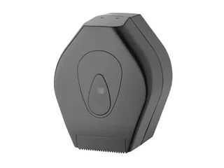 PlastiQline Toiletpapier jumborol dispenser mini kunststof zwart - 1