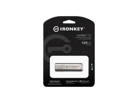 Kingston Technology IronKey Locker+ 50 USB Stick 128GB Zilver