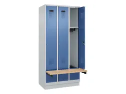 locker met bank,HxBxD 1950x900x815mm,3vak,vak B 300mm,cilinderslot