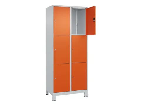 lockerkast,HxBxD 1950x800x500mm,2x3vakken,vak B 400mm,cil.-slot,voeten