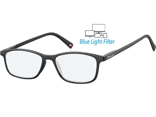Bril Montana +0.00 dpt blue light filter zwart