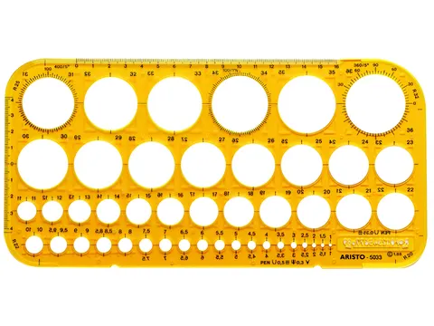 Cirkelsjabloon Aristo 1-36 mm 45 cirkels
