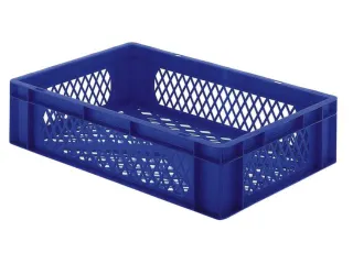 Euronorm-stapelbak 33l 175x600x400mm Wanden/bodem Opengewerkt Blauw - 1