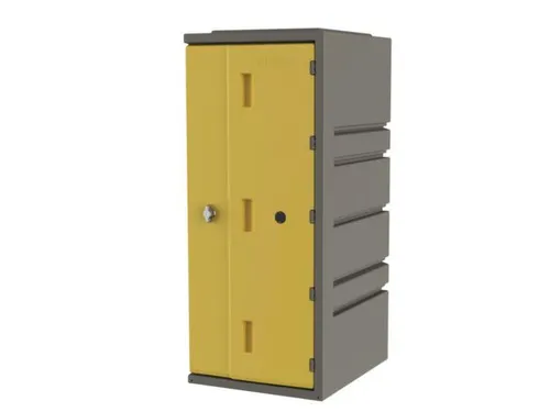 Kunststof locker,HxBxD 910x385x470mm,1vakken,draaigrendel,romp grijs