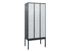 dubbeldekse locker,HxBxD 2120x900x500mm,3x2vak.,vak B 300mm,cil.-slot