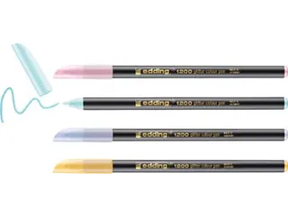 Glitter Viltstift E-1200 Assorti Pastel Set Van 4 - 2