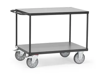 Zware Tafelwagens 2403 Ral7016 600kg 2 Etages 1200x800mm Houten Plaat - 1