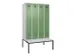 locker met bank,voor scheiding van kleding,HxBxD 2120x1200x815mm,4vak