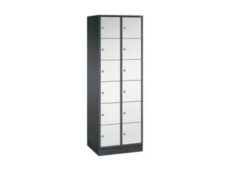 lockerkast,RAL 7021/RAL 7035,HxBxD 1950x620x500mm,2x6vakken,cil.-slot - 2