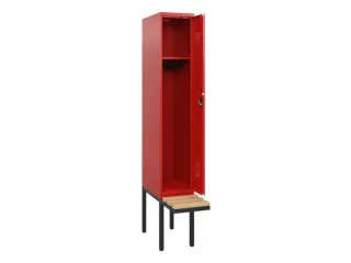 locker met bank,HxBxD 1950x300x815mm,1vak,vak B 300mm,cilinderslot - 1