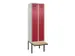 locker met bank,voor scheiding van kleding,HxBxD 2120x600x815mm,2vak