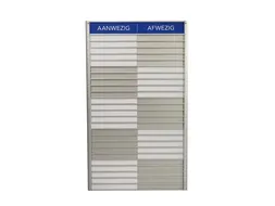 Menoor In-Uit bord 25 namen Aluminium Aanwezig/Afwezig Blauw