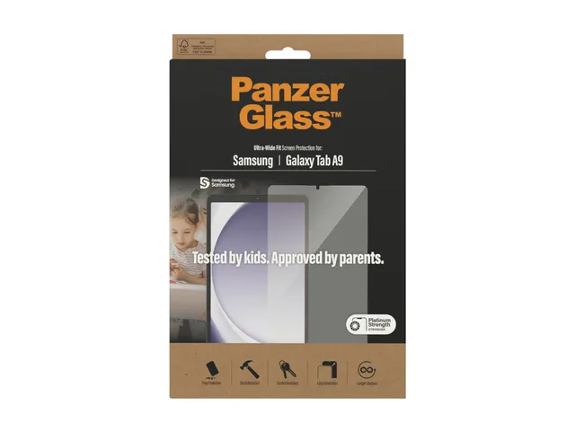 PanzerGlass Samsung Galaxy Tab A9, Gehard glas, Polyethyleentereftalaa