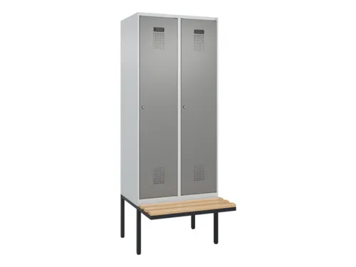 locker met bank,HxBxD 2120x800x815mm,2vak,vak B 400mm,cilinderslot