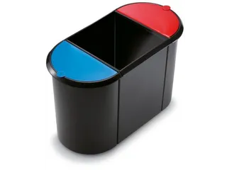afvalverzamelaar,2x9l/1x20l,HxBxD 348x555x280mm,romp PP zwart - 1