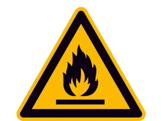 Waarschuwingsbord,Waarschuwing: Brandgevaarlijke Stoffen,Sticker,Folie - 1