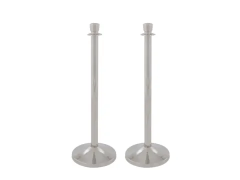 V-part Afzetpaal op verzwaarde voet 30cm Chroom 2 stuks
