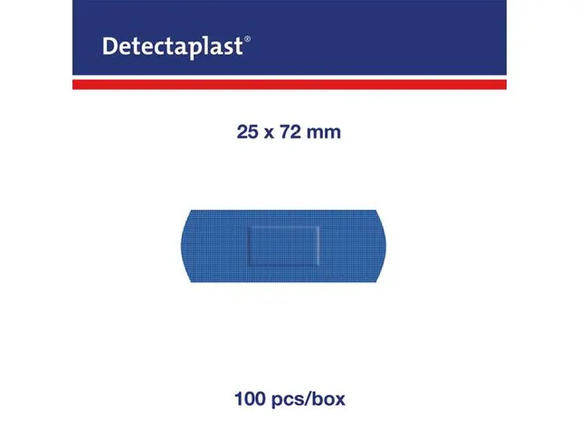 Detectaplast 8241 Textielpleister Elastisch Blauw 25x72mm 100 Stuks