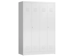 garderobekast HxBxD 1800x1185x500mm 4vak klink RAL9003 - 1
