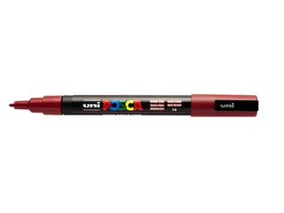 Verfstift Posca PC3M Fijne punt 0,9-1,3mm Donkerrood - 1