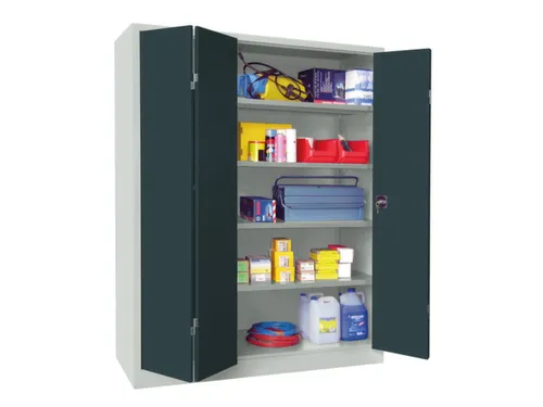 Ruime Vouwdeurkast 1950x1500x500mm 4legborden Ral7035 Front Ral7016