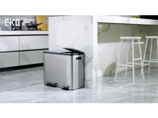 Ecocasa Recycler Pedaalemmer 30+15 Liter mat RVS - 12