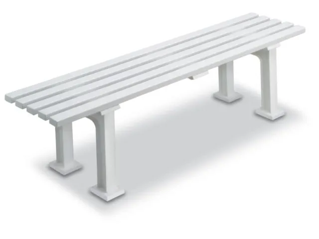 Kunststofbank 415x1500x370mm Zit H 415mm 5 Latten 2 Pootstellen Wit