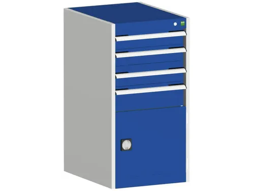 ladekast HxBxD 1000x525x525mm 4laden romp RAL7035 front RAL5010