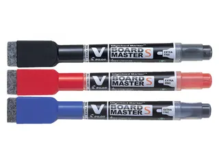 Whiteboardmarker Pilot V-Board Master S met Wisser Extra Fijn Zwart - 3