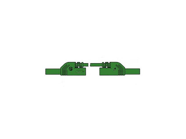 Spuitgegoten meetsnoer met contactbeveiliging 4mm 50cm groen | HardwareKabel.be