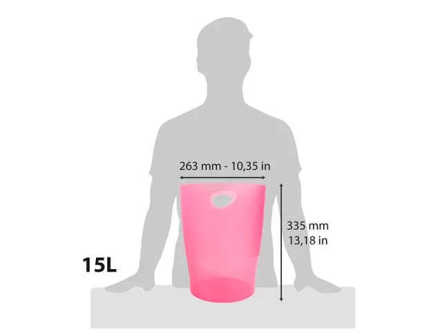 ECOBIN Papiermand 15 L framboos transp