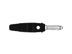 Banaanstekker 4mm male zwart met dwarsgat en schroefaansluiting