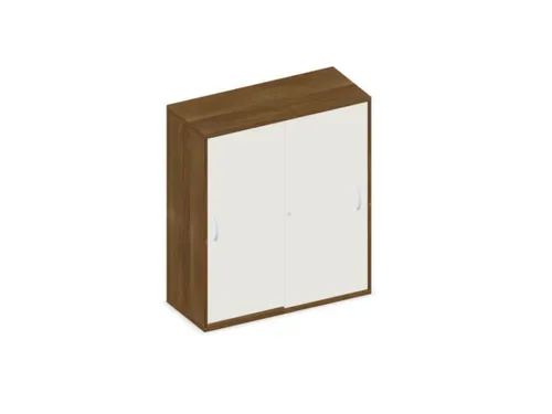 schuifdeurkast,HxBxD 1150x1000x430mm,decor romp noten,decor front wit