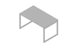 bureau,HxBxD 730x1400x800mm,blad grijs,sledeframe aluminium