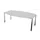 vergadertafel,HxBxD 740x2000x1200mm,vatvormig,MP-lichtgrijs