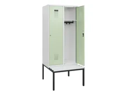 locker met bank,HxBxD 1950x800x815mm,2vak,vak B 400mm,cilinderslot