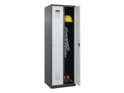 locker,HxBxD 1850x600x500mm,2vak,vak B 300mm,cil.-slot,staand op vloer